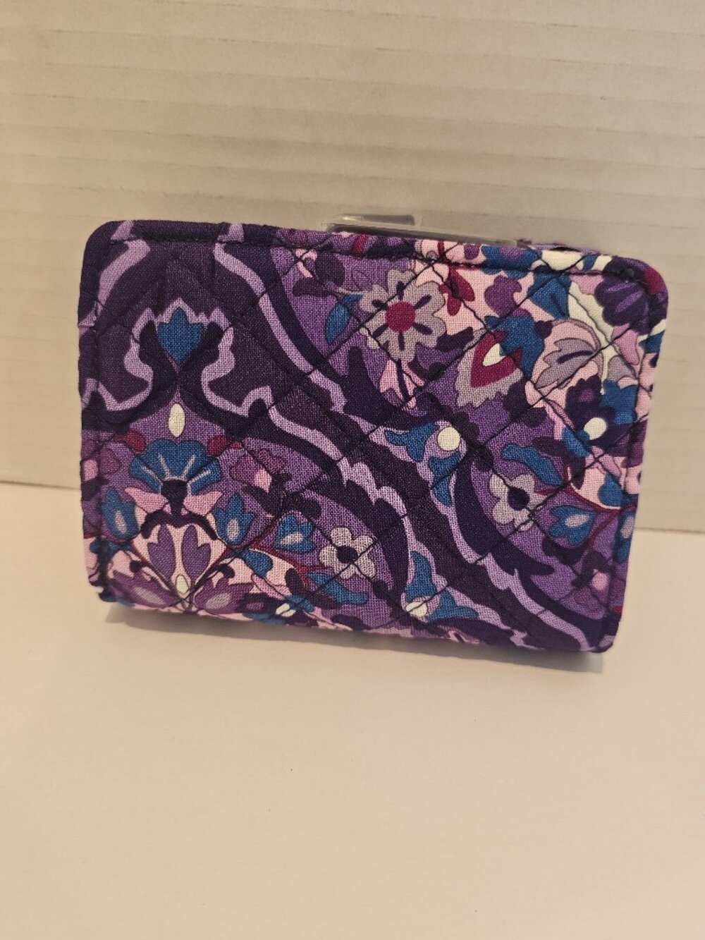 NWT Vera Bradley Iconic RFID Small Wallet Regal Rosette Purple Paisley White - Picture 2 of 8